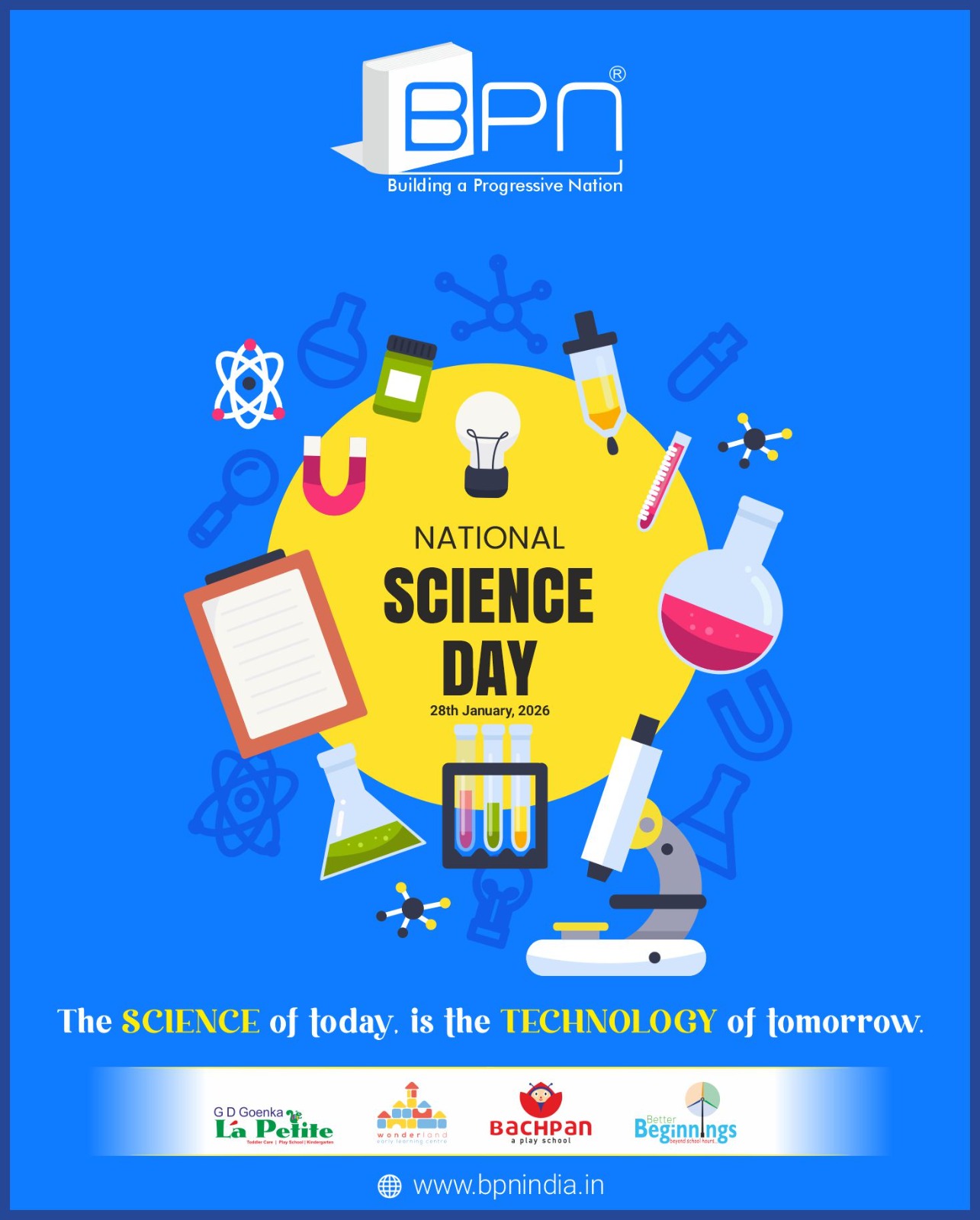 Celebrating the power of curiosity, innovation, and discovery 🔬✨
On National Science Day, let’s inspire young minds to question, explore, and imagine a better tomorrow through science!
#NationalScienceDay #ScienceDay #LoveForScience #YoungInnovators #FutureScientists #LearningWithFun #STEMEducation #CuriosityToCreation #ScienceForTomorrow #BPNindia