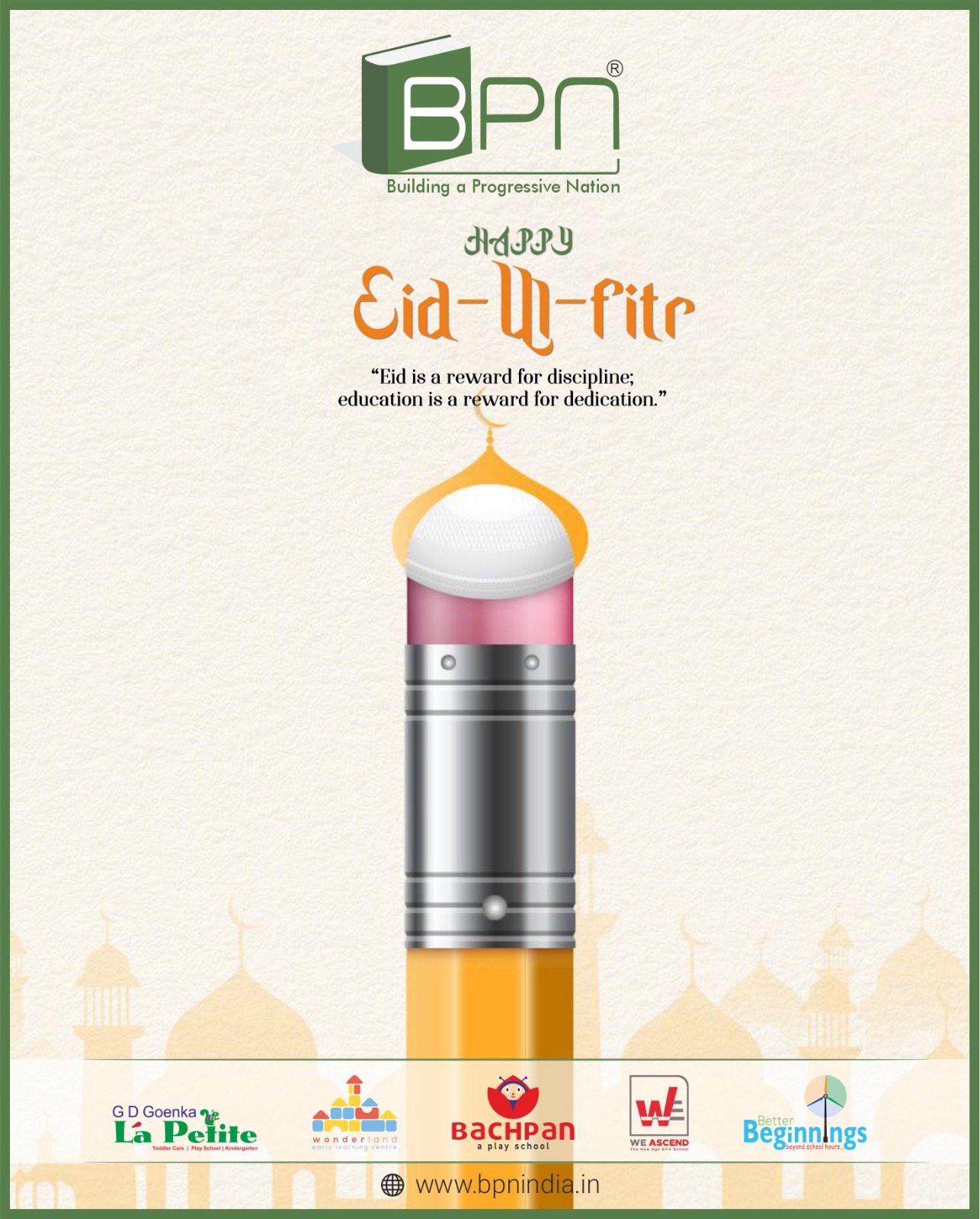🌙✨ Eid Mubarak from our family to yours!
May this Eid bring happiness, prosperity, and beautiful moments to you and your loved ones.
#EidUlFitr #EidMubarak #FestiveGreetings #CelebratingTogether #BPNIndia