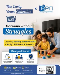 📱✨ Screens Without Struggles! 👨‍👩‍👧

In today’s digital world, screens are everywhere—but healthy habits can make all the difference. Join our LIVE webinar and discover practical ways to create a balanced screen environment for your child while strengthening family connections.

🧠 Build smarter screen habits
❤️ Foster stronger family bonds
🛡️ Create routines that support lifelong well-being

📅 27th June
💻 Online Webinar
⏰ 11:00 AM – 12:00 PM

Register now and take the first step toward mindful screen use for your family!

#ScreensWithoutStruggles #EarlyChildhoodEducation #PositiveParenting #ScreenTimeManagement #DigitalWellbeing